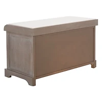 Whitewash Upholstered Louella Storage Bench