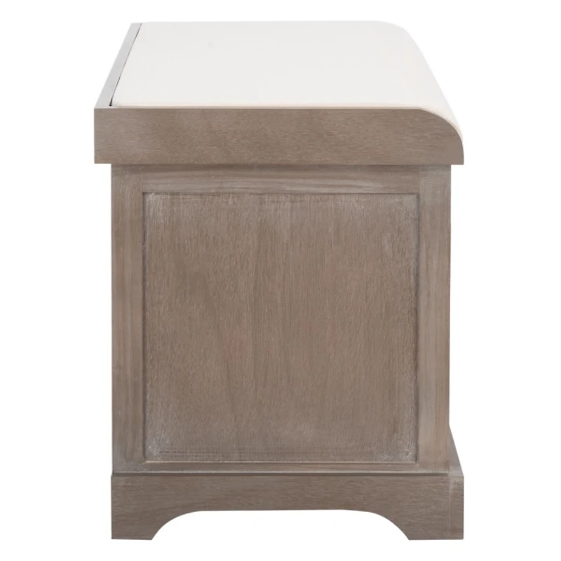 Whitewash Upholstered Louella Storage Bench