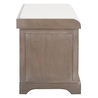 Whitewash Upholstered Louella Storage Bench