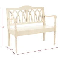 Off-White Wood Mandy Traditional Bench