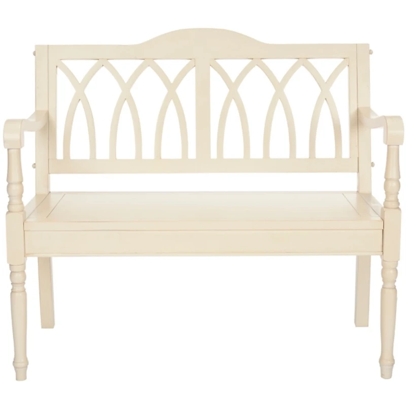 Off-White Wood Mandy Traditional Bench