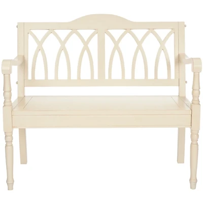 Off-White Wood Mandy Traditional Bench
