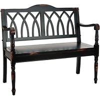Antique Black Wood Mandy Traditional Bench