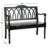 Antique Black Wood Mandy Traditional Bench