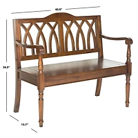 Dark Teak Wood Mandy Traditional Bench