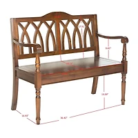 Dark Teak Wood Mandy Traditional Bench