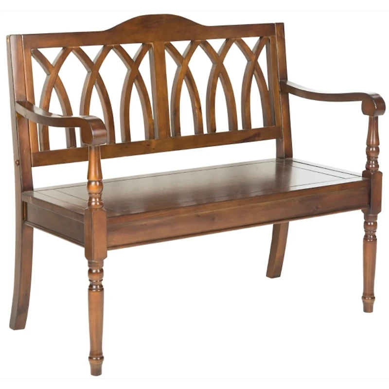 Dark Teak Wood Mandy Traditional Bench