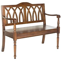 Dark Teak Wood Mandy Traditional Bench