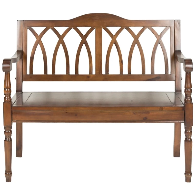 Dark Teak Wood Mandy Traditional Bench