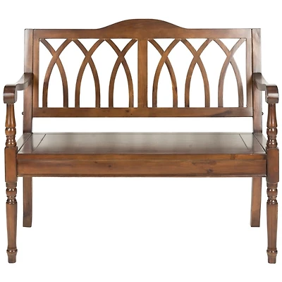 Dark Teak Wood Mandy Traditional Bench