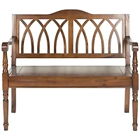 Dark Teak Wood Mandy Traditional Bench