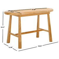 Natural Teak and Rattan Nikki Bench