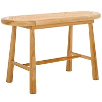 Natural Teak and Rattan Nikki Bench