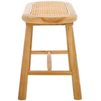 Natural Teak and Rattan Nikki Bench