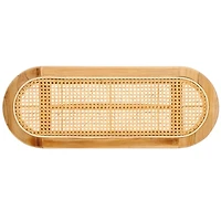 Natural Teak and Rattan Nikki Bench