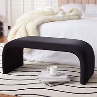 Black Velvet Modern Lydia Bench