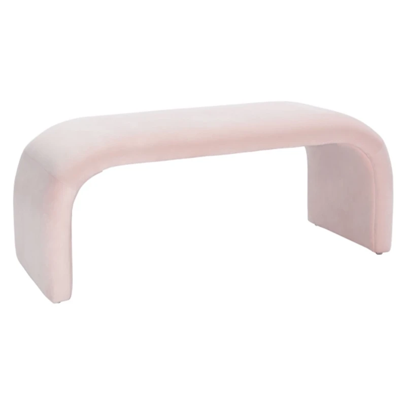 Pink Velvet Modern Lydia Bench