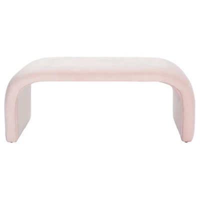 Pink Velvet Modern Lydia Bench