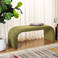 Olive Velvet Modern Lydia Bench