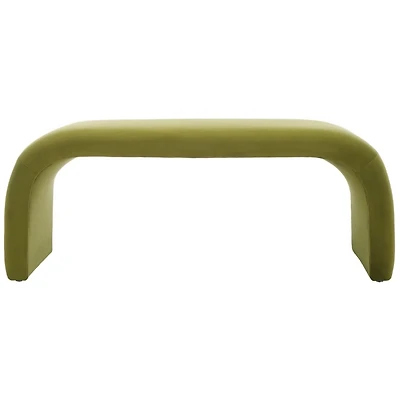 Olive Velvet Modern Lydia Bench