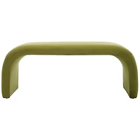 Olive Velvet Modern Lydia Bench