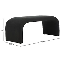 Black Boucle Modern Lydia Bench