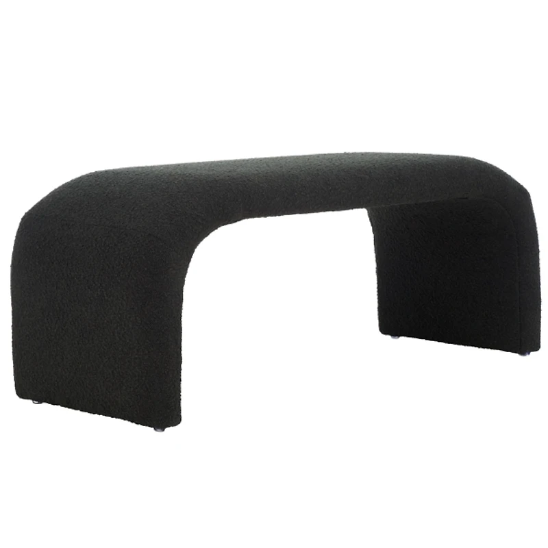Black Boucle Modern Lydia Bench