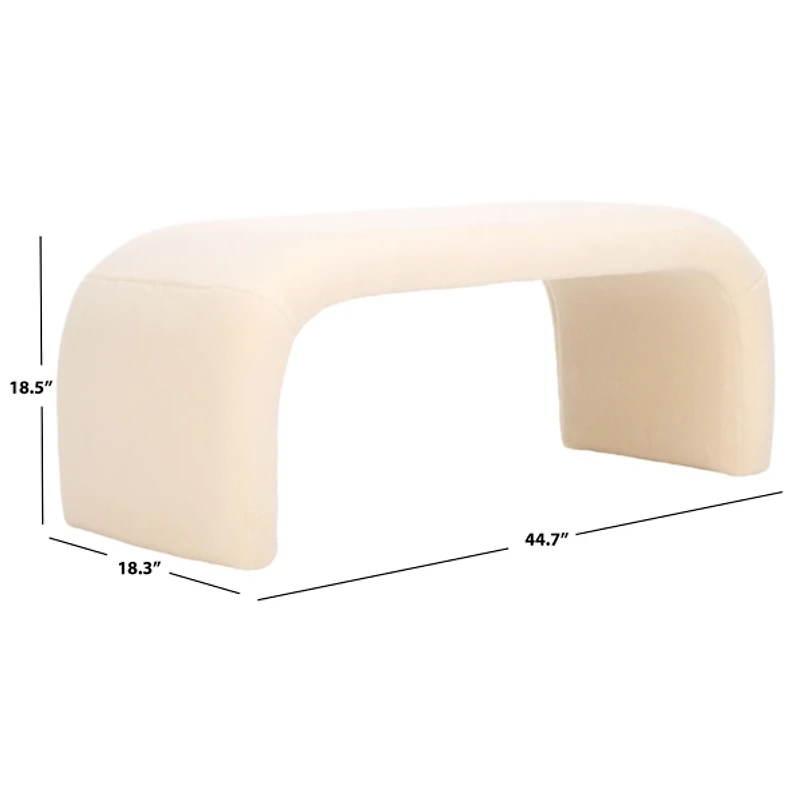 Cream Sherpa Modern Lydia Bench