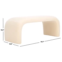 Cream Sherpa Modern Lydia Bench