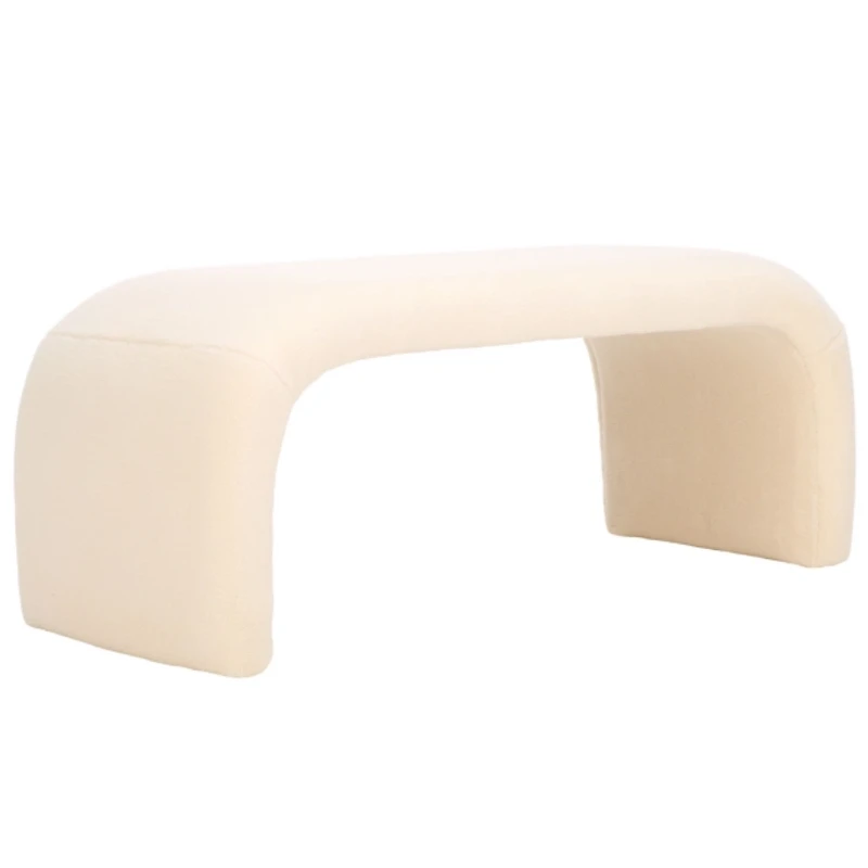 Cream Sherpa Modern Lydia Bench