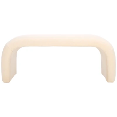 Cream Sherpa Modern Lydia Bench