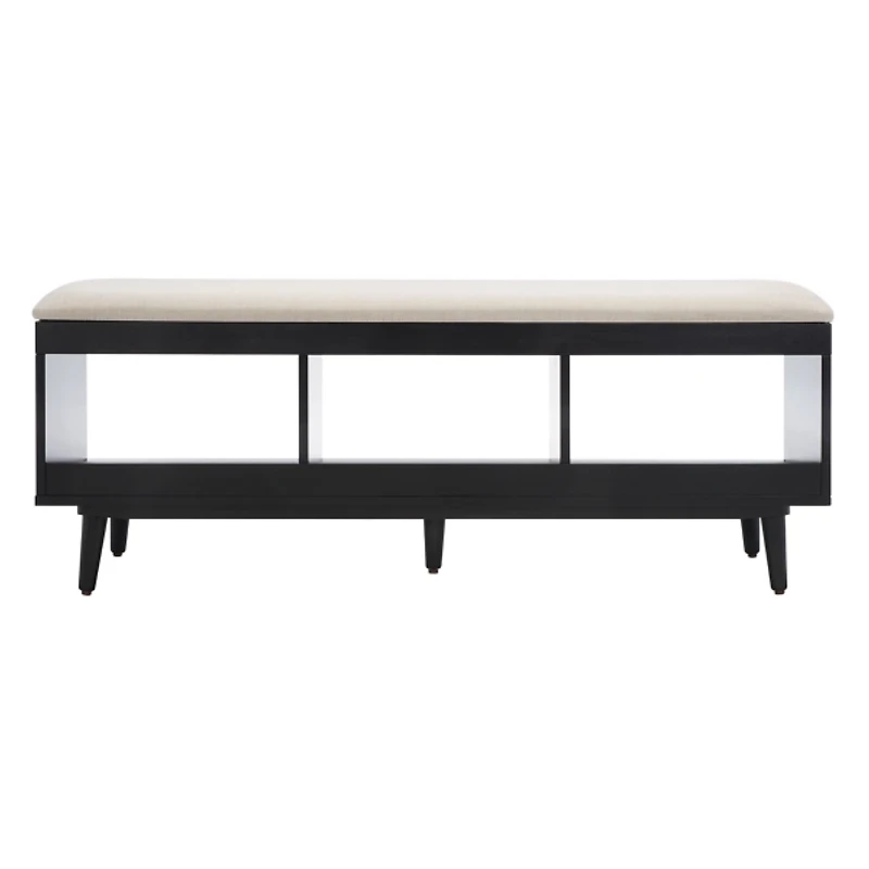 Linen Norma Open Shelf Black Bench