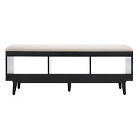 Linen Norma Open Shelf Black Bench