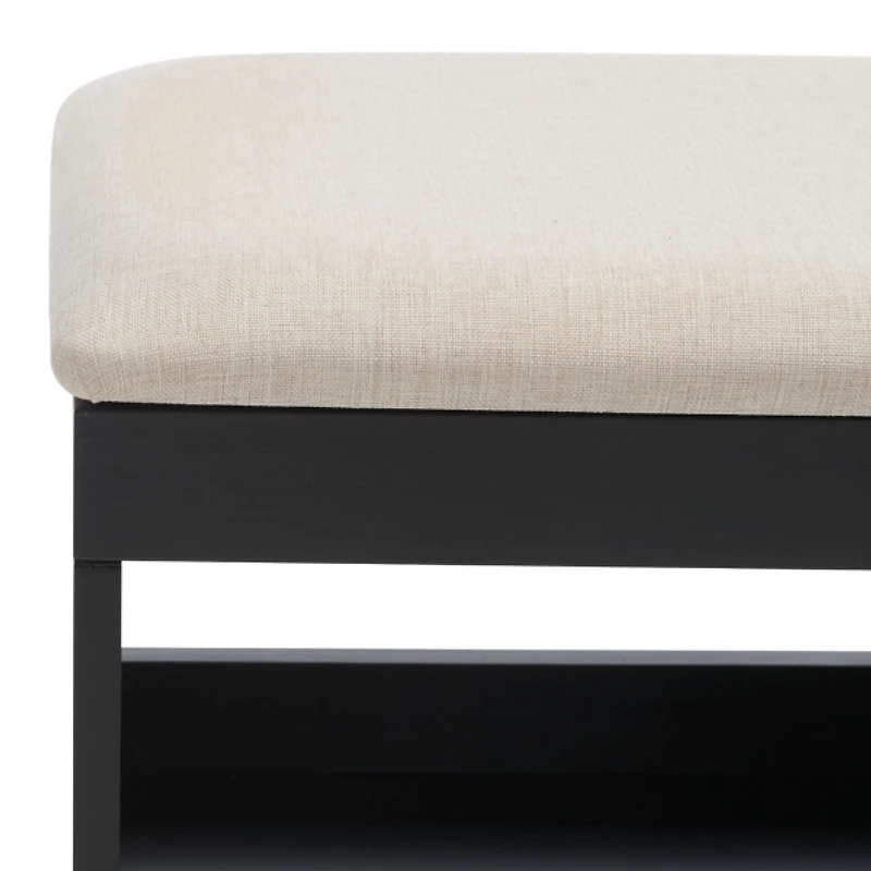 Linen Norma Open Shelf Black Bench