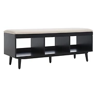 Linen Norma Open Shelf Black Bench