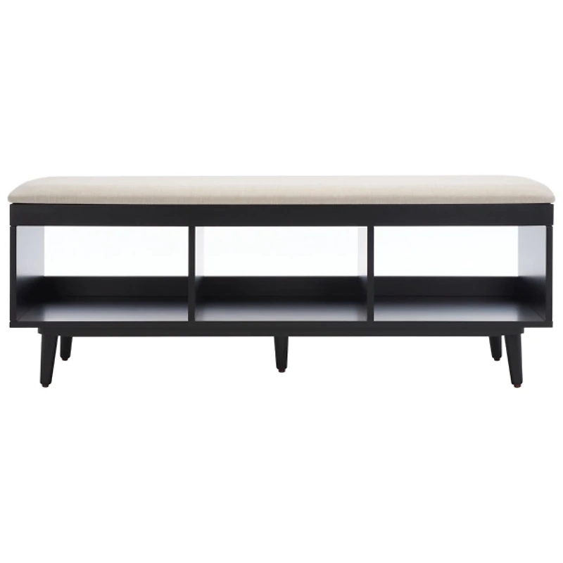 Linen Norma Open Shelf Black Bench