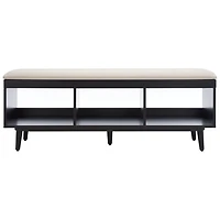 Linen Norma Open Shelf Black Bench