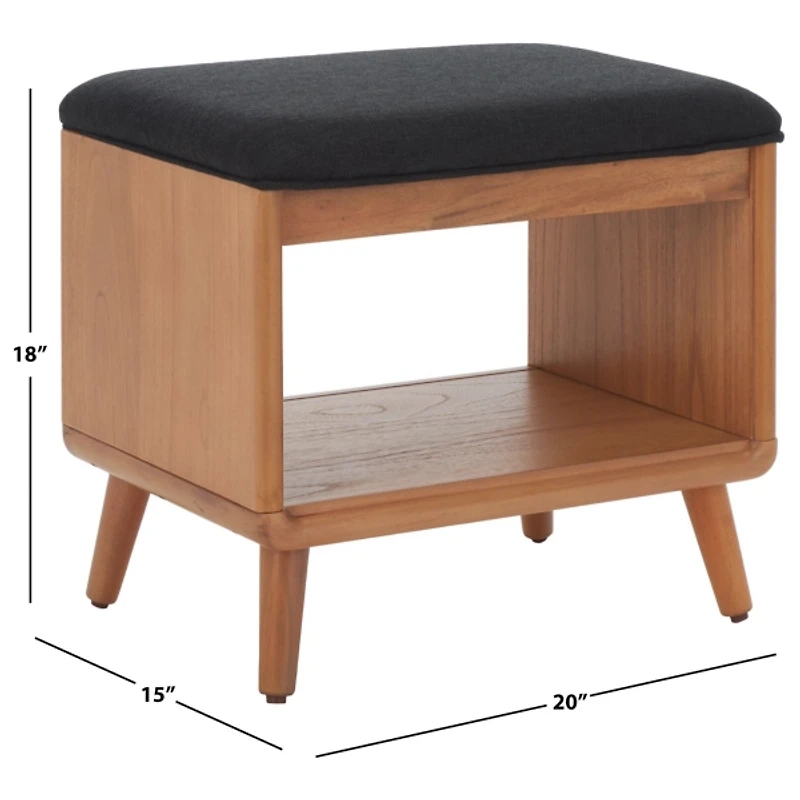 Upholstered Margie Open Shelf Bench