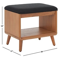 Upholstered Margie Open Shelf Bench