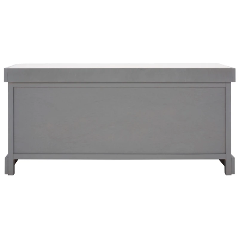Gray Wood Zella Upholstered Storage Bench