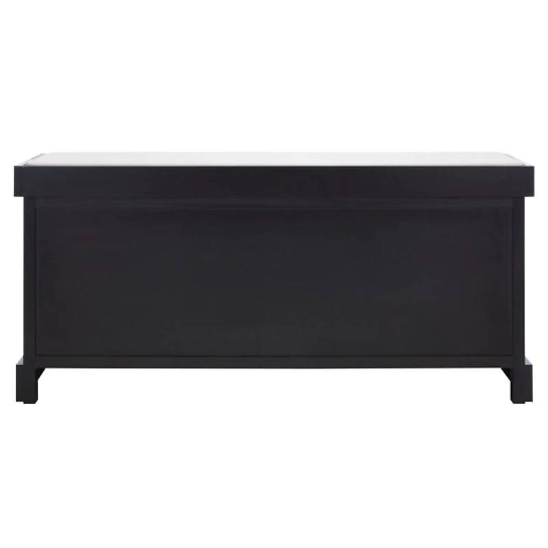 Black Wood Zella Upholstered Storage Bench