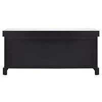 Black Wood Zella Upholstered Storage Bench