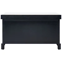 Black Upholstered Lanie 2-Drawer Storage Bench
