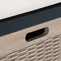 Black Upholstered Lanie 2-Drawer Storage Bench