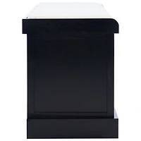 Black Upholstered Lanie 2-Drawer Storage Bench