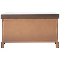 Brown Upholstered Lanie 2-Drawer Storage Bench