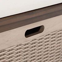 Brown Upholstered Lanie 2-Drawer Storage Bench