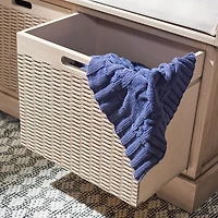 Sand Upholstered Lanie 2-Drawer Storage Bench