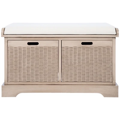 Sand Upholstered Lanie -Drawer Storage Bench