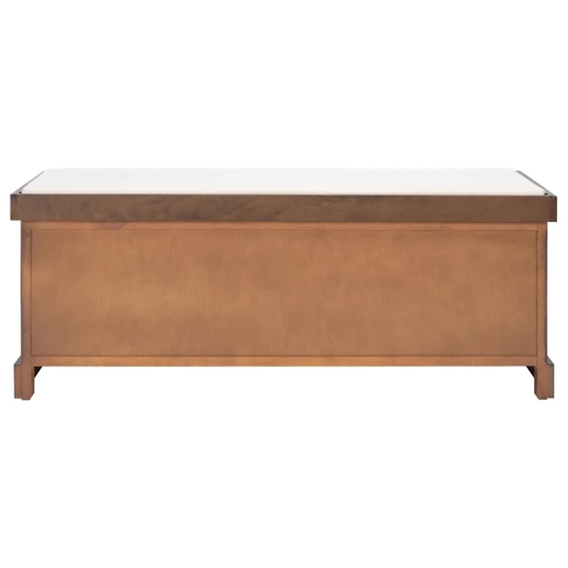 Brown Upholstered Lanie 3-Drawer Storage Bench